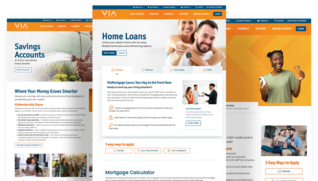 Via Credit Union website redesign